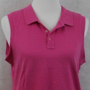 Ralph Lauren Pink Cotton Sleeveless Blouse SZ L